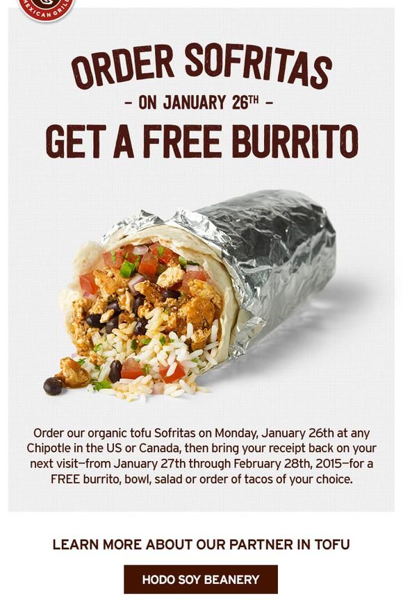 Chipotle Free Bowls: Order Sofritas on Jan. 26 and Get ...