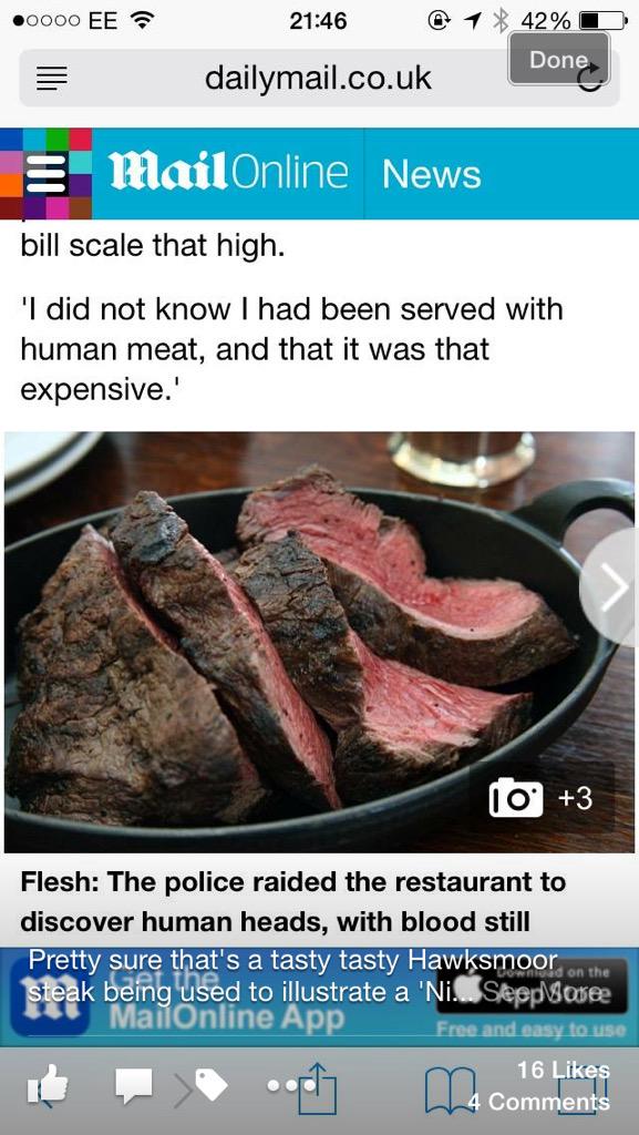 Human Meat Restaurant HOAX Got Daily Mail Into Trouble – Will Hawksmoor
