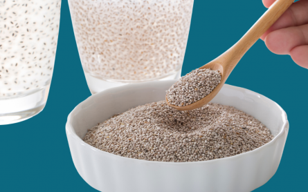 Chia seeds in a bowl.