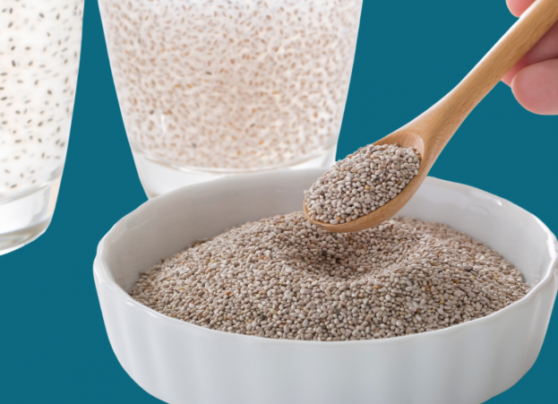 Chia seeds in a bowl.
