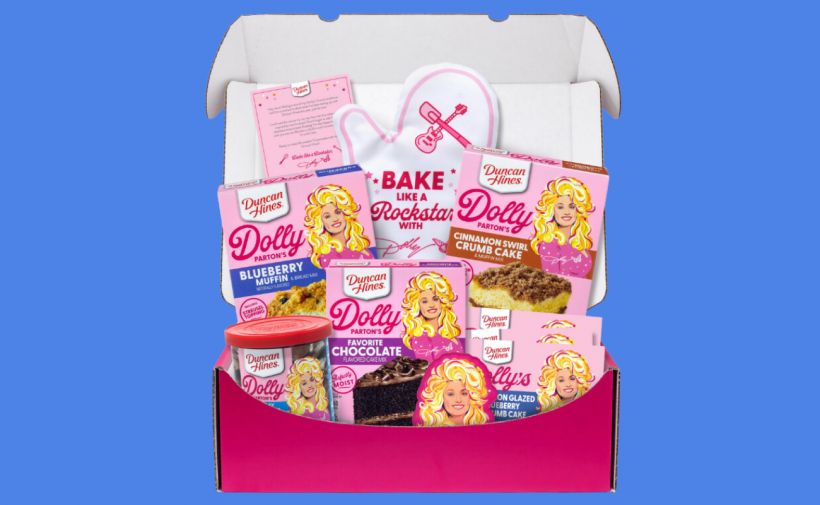 Dolly Parton's Bake Like A Rockstar Mixes in a display box.