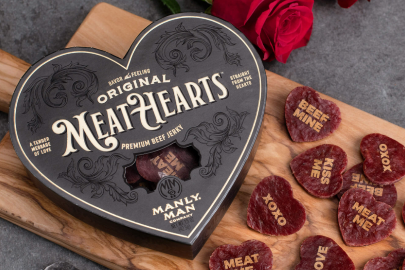 Manly Man Co's box of Meat Hearts. 