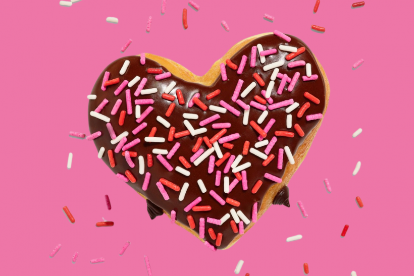 Dunkin' Donuts Valentine's Brownie Battered Donut.