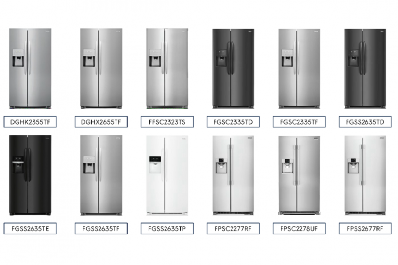 Recalled Production Year 2015-2019 Frigidaire Branded Side-by-Side Refrigerators with Slim Ice Buckets
