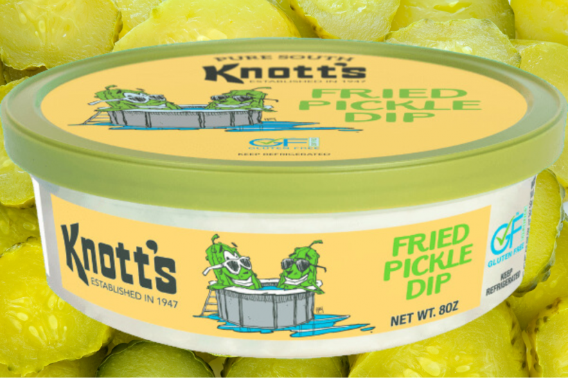 Knott's Fried Pickle Dip is a perfect combination of creamy and that great, zesty pickle flavor. Great for a dip, topping, stuffing, or an ingredient to spice up classic recipes. It's also gluten-free!