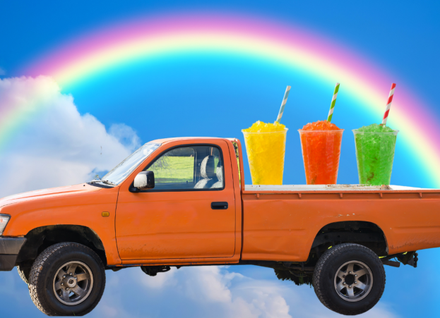 Truck rainbow slushy