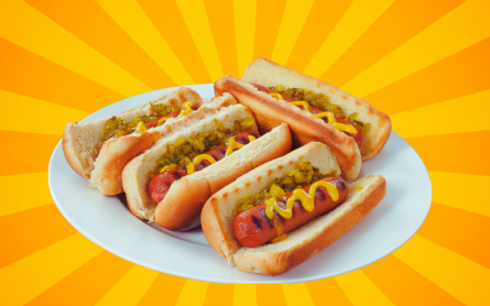 Hot dogs on a plate