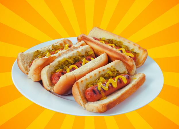 Hot dogs on a plate