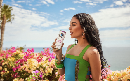 Vanessa Hudgens drinking her brand of Cali Water