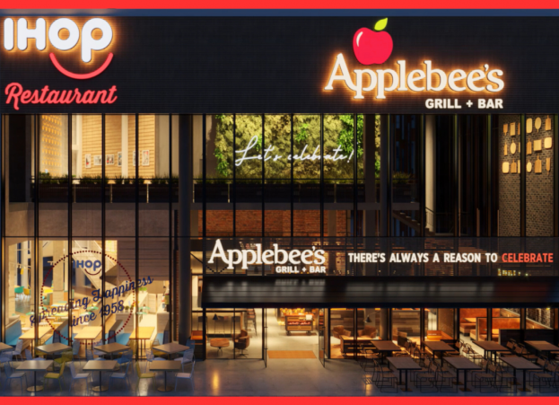Rendering of combination Applebees and IHop storefront