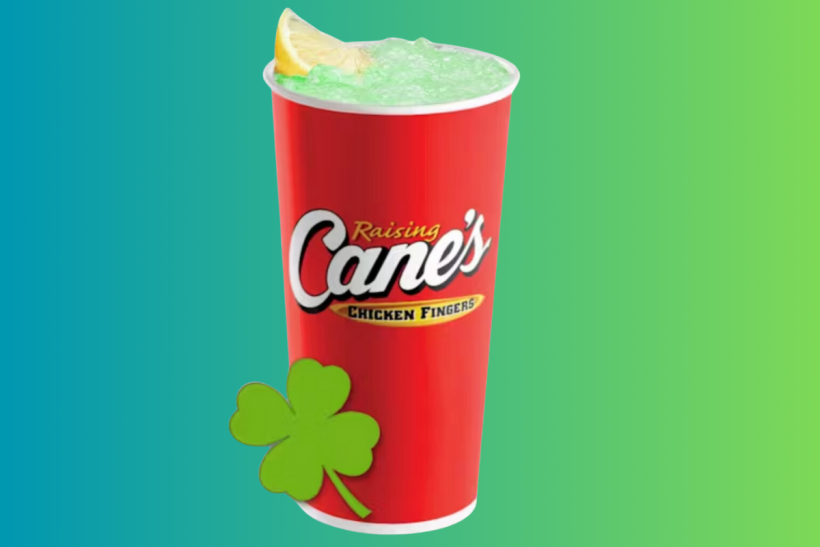 Raising Cane’s Leprechaun Lemonade for St. Patrick’s Day.