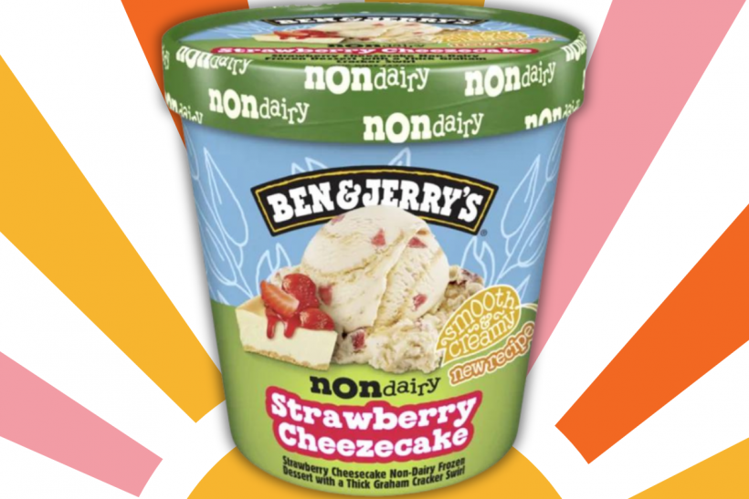 Ben & Jerry's Frozen Dessert, Non-Dairy, Strawberry Cheezecake.