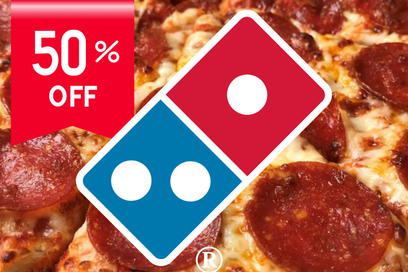 50% off pizza at Dominos!