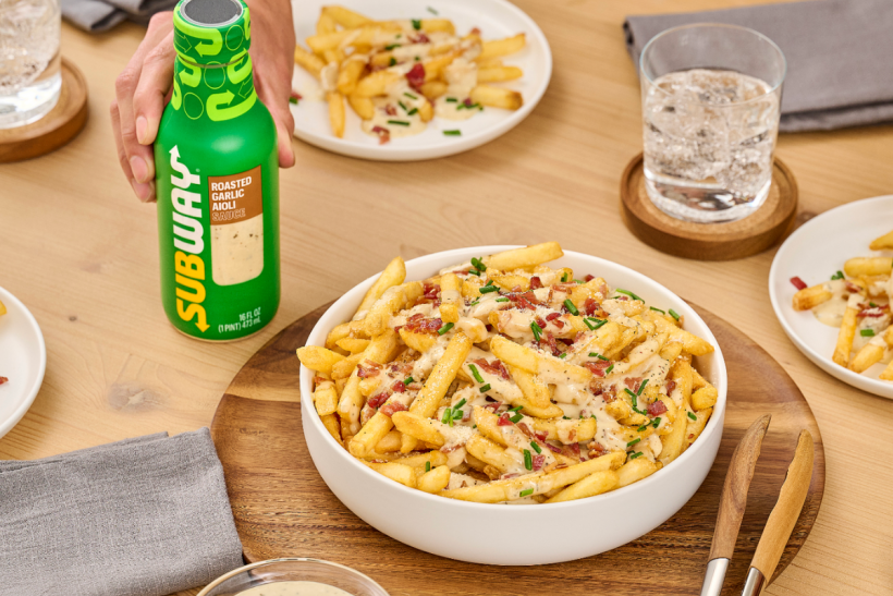 Loaded fries with Subway’s Roasted Garlic Aioli sauce.