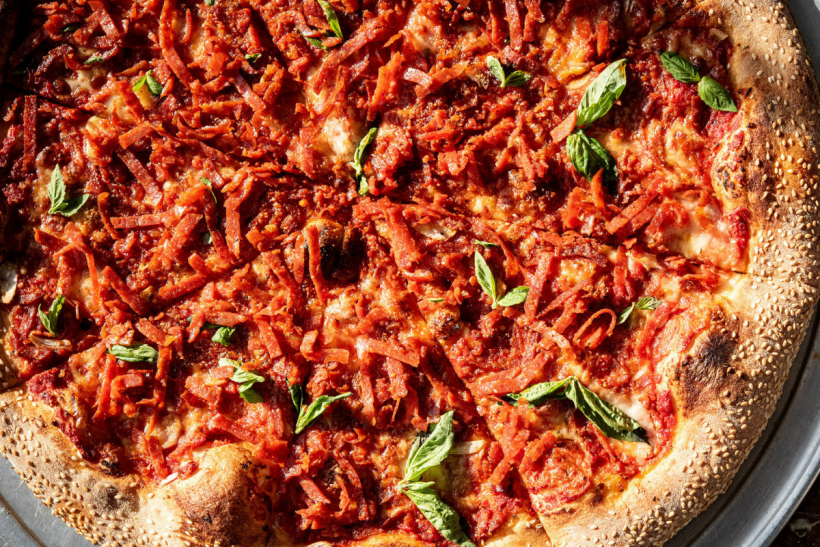 Hormel Ribbon Pepperoni pizza.