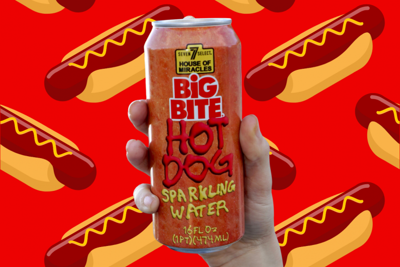April Fools'! 7-Eleven’s Big Bite Hot Dog Sparkling Water is not really for sale.