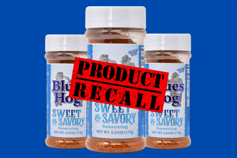 Blue Hog Sweet & Savory Seasoning is being recalled in five areas due to undisclosed soy and wheat ingredients.