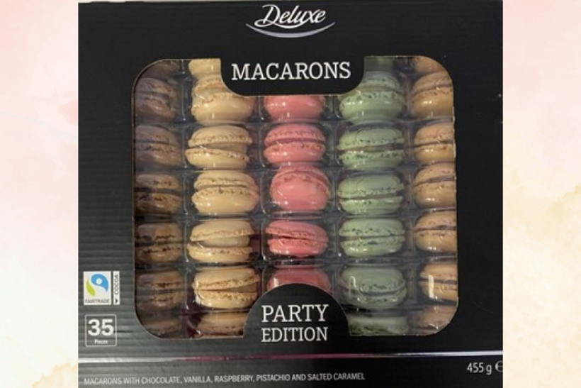 Lidl Deluxe Party Edition Macarons may contain several food borne allergens.