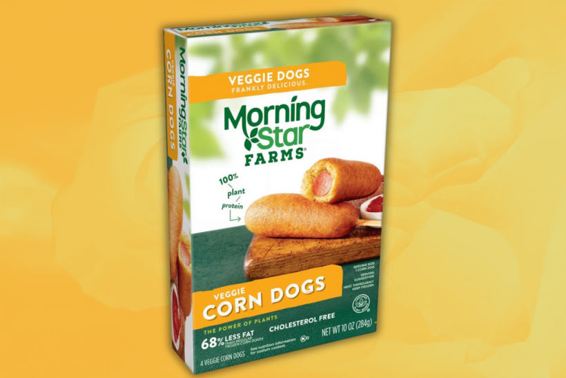 Morningstar Farms Vegan Frozen Veggie Classics Corn Dogs.
