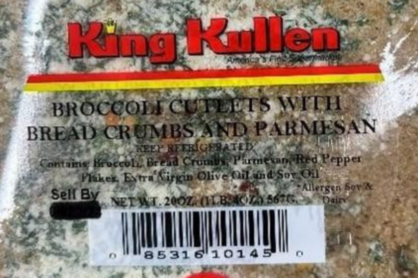 Gracie’s Kitchens Recalls King Kullen Broccoli Cutlets.