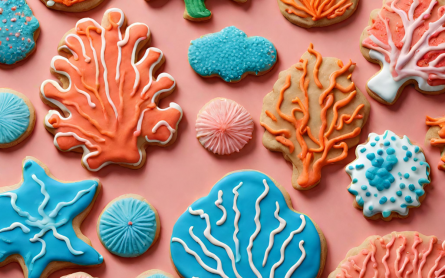 Coral-themed cookies