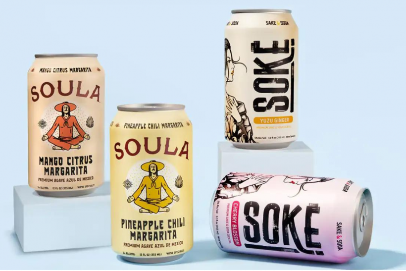 Spirited Brands’ Soke and Soula canned cocktails.