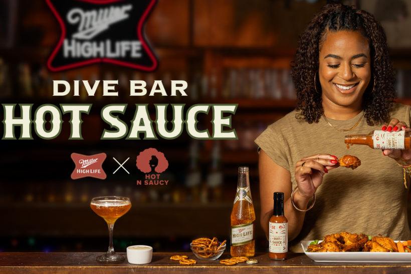 Miller High Life's x Hot N Saucy Dive Bar Hot Sauce.