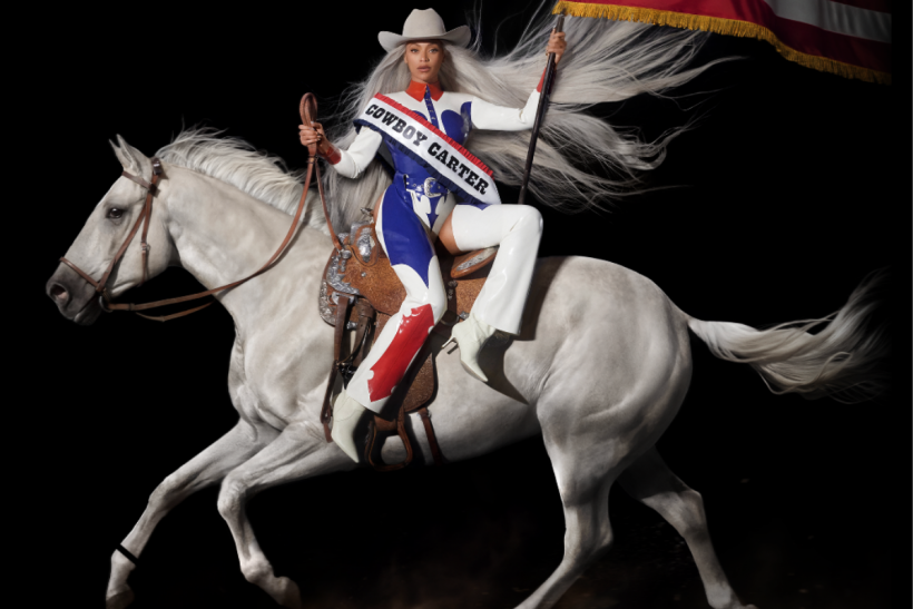 Beyonce’s horse Chardonneigh on the cover of Cowboy Carter from Columbia Records.