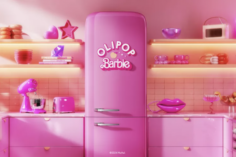 The Olipop Barbie Fridge in the virtual kitchen will open for 1,000 lucky winners per day.