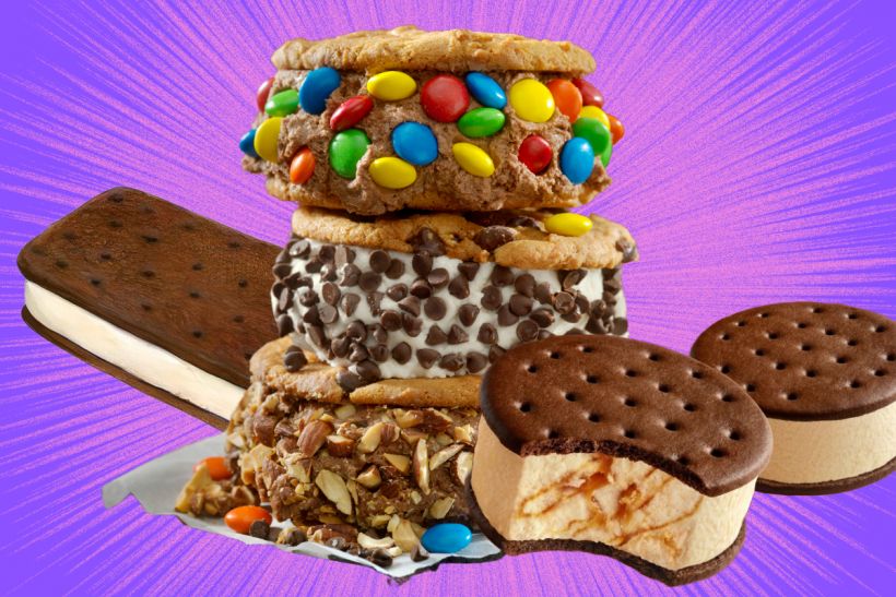 A variety of ice cream sandwiches.