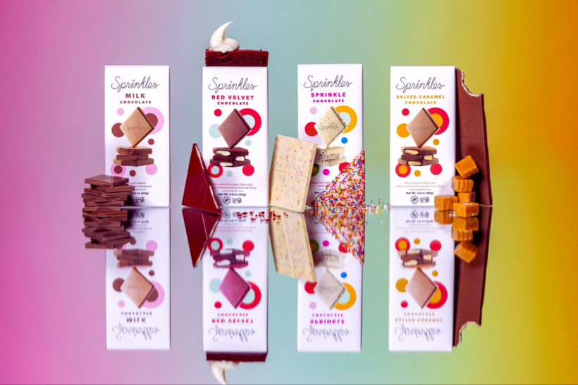 Sprinkles' new line of chocolate bars available at Walmart.