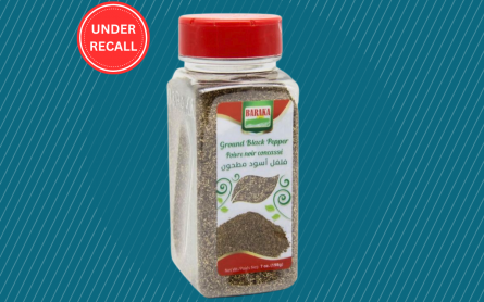 Baraka Black Pepper is under recall for potential Salmonella contamination.