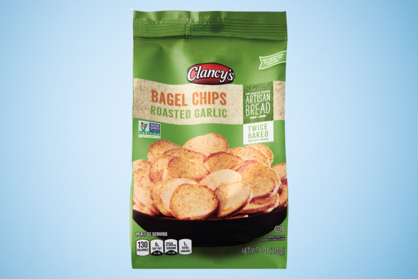 Clancy's Garlic Bagel Chips.