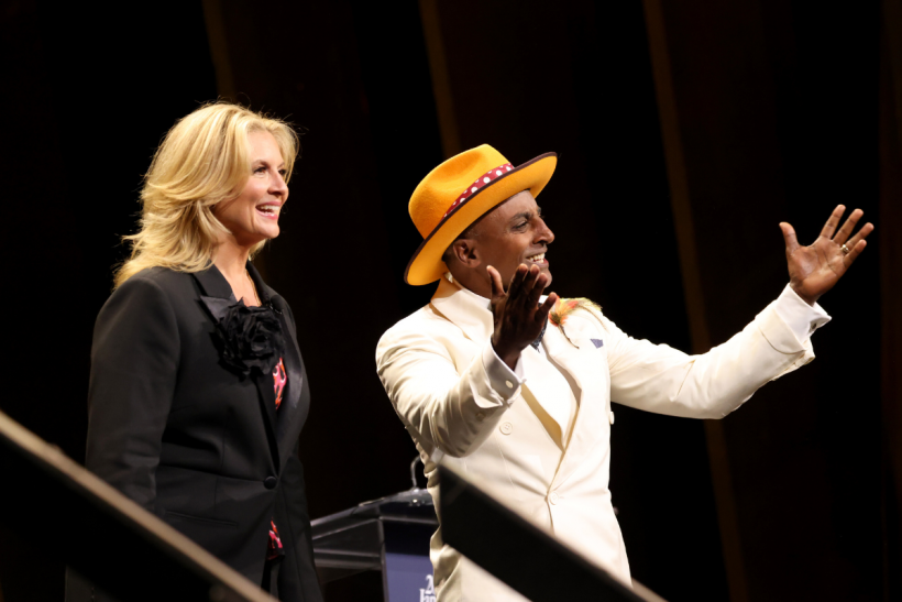 Amanda Freitag and Marcus Samuelsson hosting the 2024 James Beard Awards.