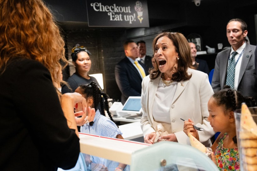 US Vice President Kamala Harris stops for ice cream