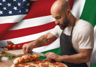 Man making pizza