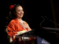 Masako Morishita accepts her James Beard Award for Emerging Chef.